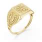 Ornate Rectangular Shri Symbol Signet Ring