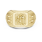 Ornate Rectangular Shri Symbol Signet Ring