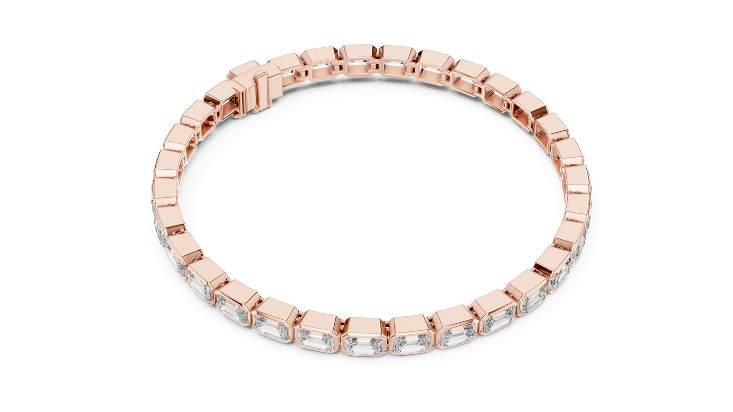 Emerald Cut Diamond Tennis Bracelet