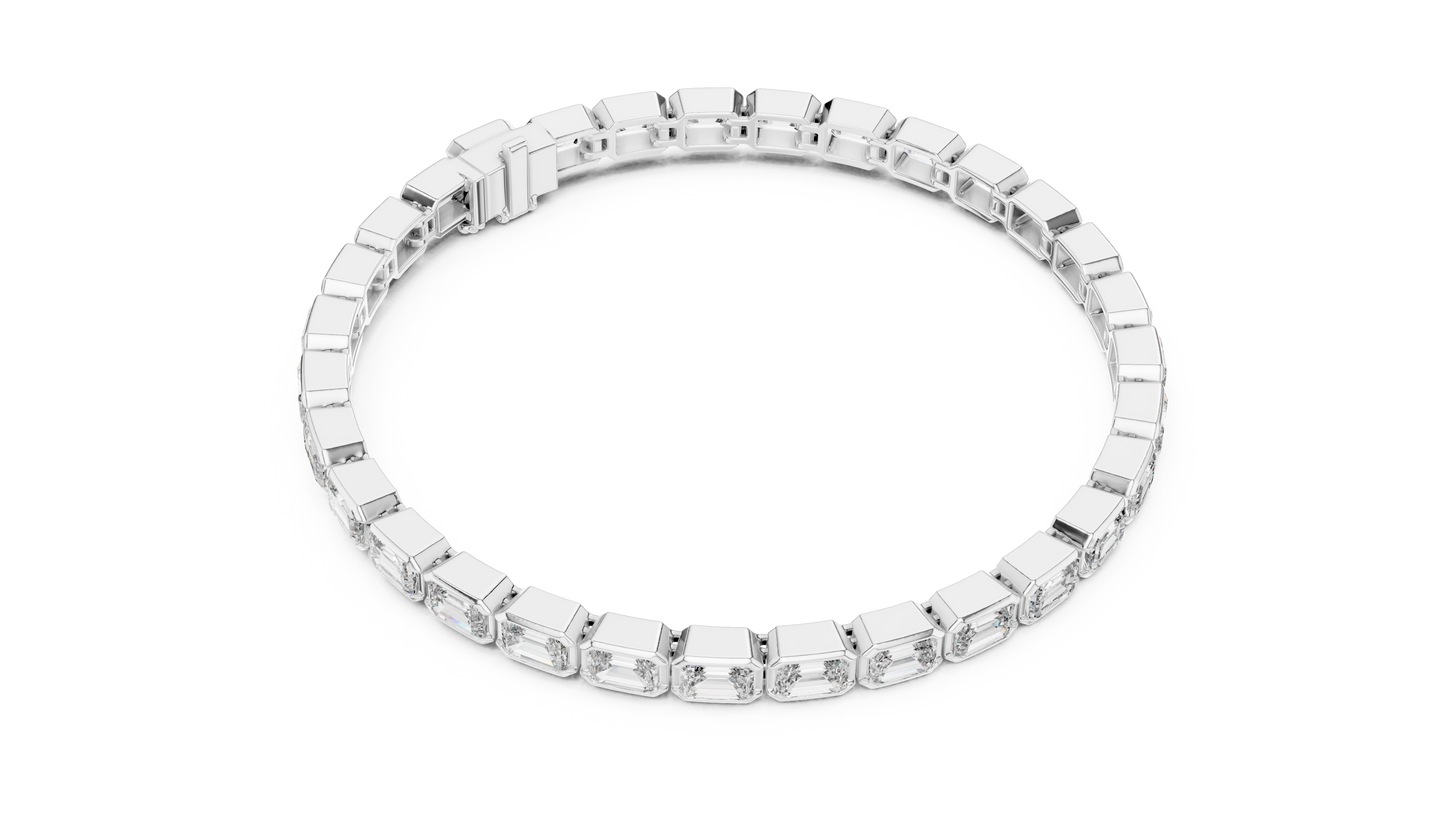 Emerald Cut Diamond Tennis Bracelet