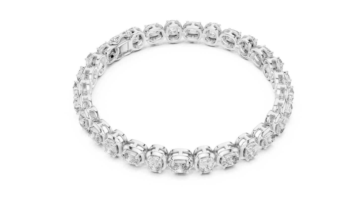 Cushion Cut Diamond Tennis Bracelet