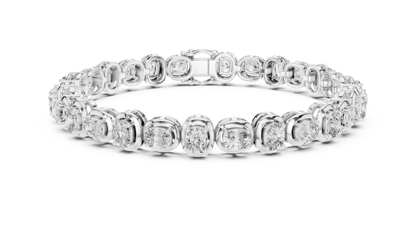 Cushion Cut Diamond Tennis Bracelet