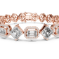 Unique Emerald Cut Diamond Tennis Bracelet
