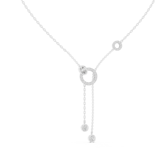 Diamond Circle Lariat Necklace