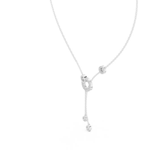 Diamond Circle Lariat Necklace