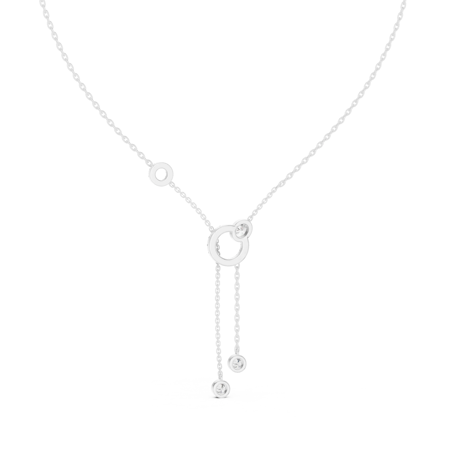 Diamond Circle Lariat Necklace
