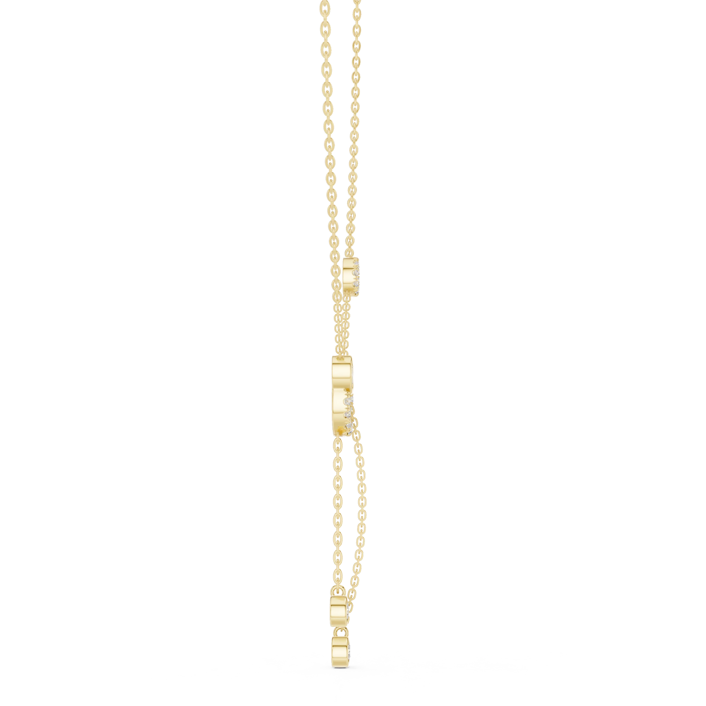 Diamond Circle Lariat Necklace