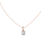 Princess Cut Diamond Solitaire Pendant with Pave Bail