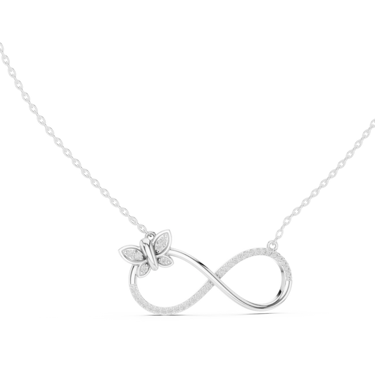 Diamond Butterfly Infinity Necklace