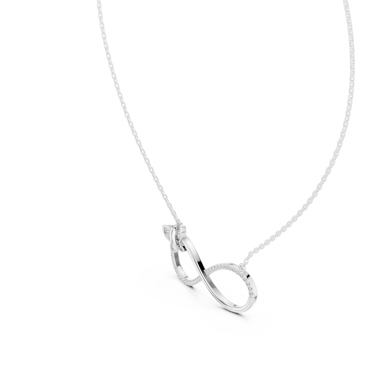 Diamond Butterfly Infinity Necklace