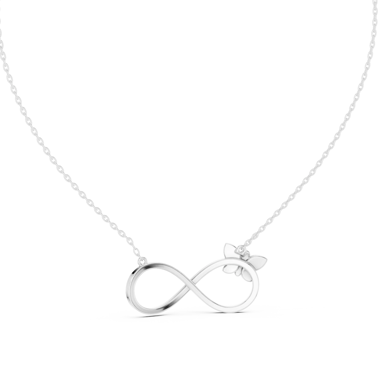 Diamond Butterfly Infinity Necklace
