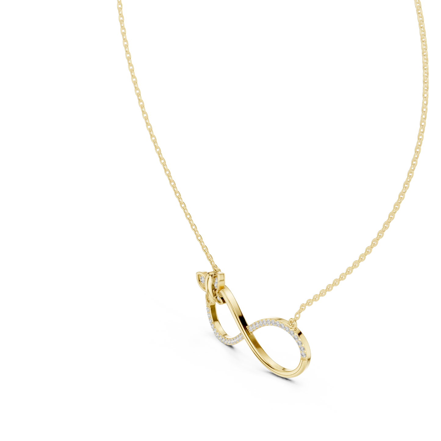 Diamond Butterfly Infinity Necklace