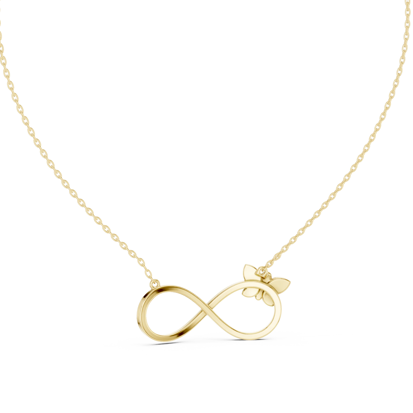 Diamond Butterfly Infinity Necklace