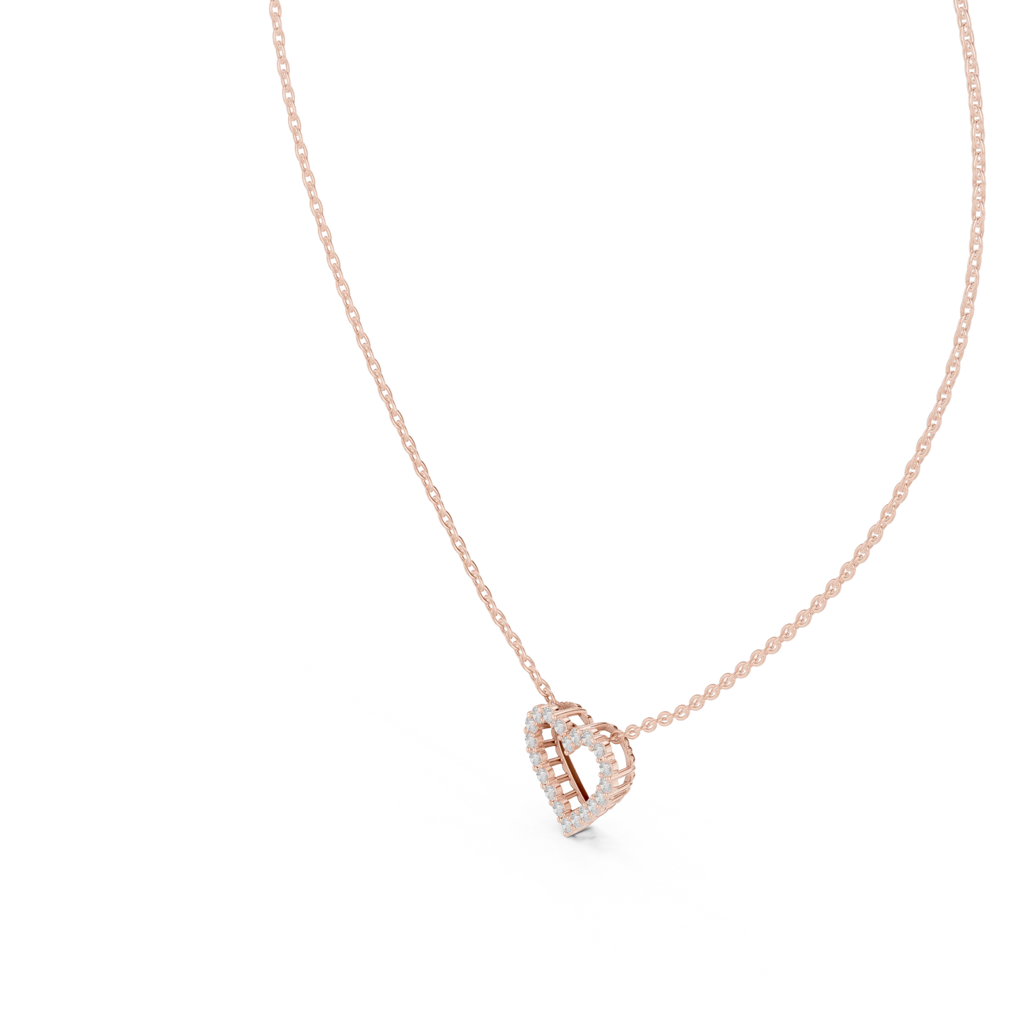 Diamond Open Heart Necklace