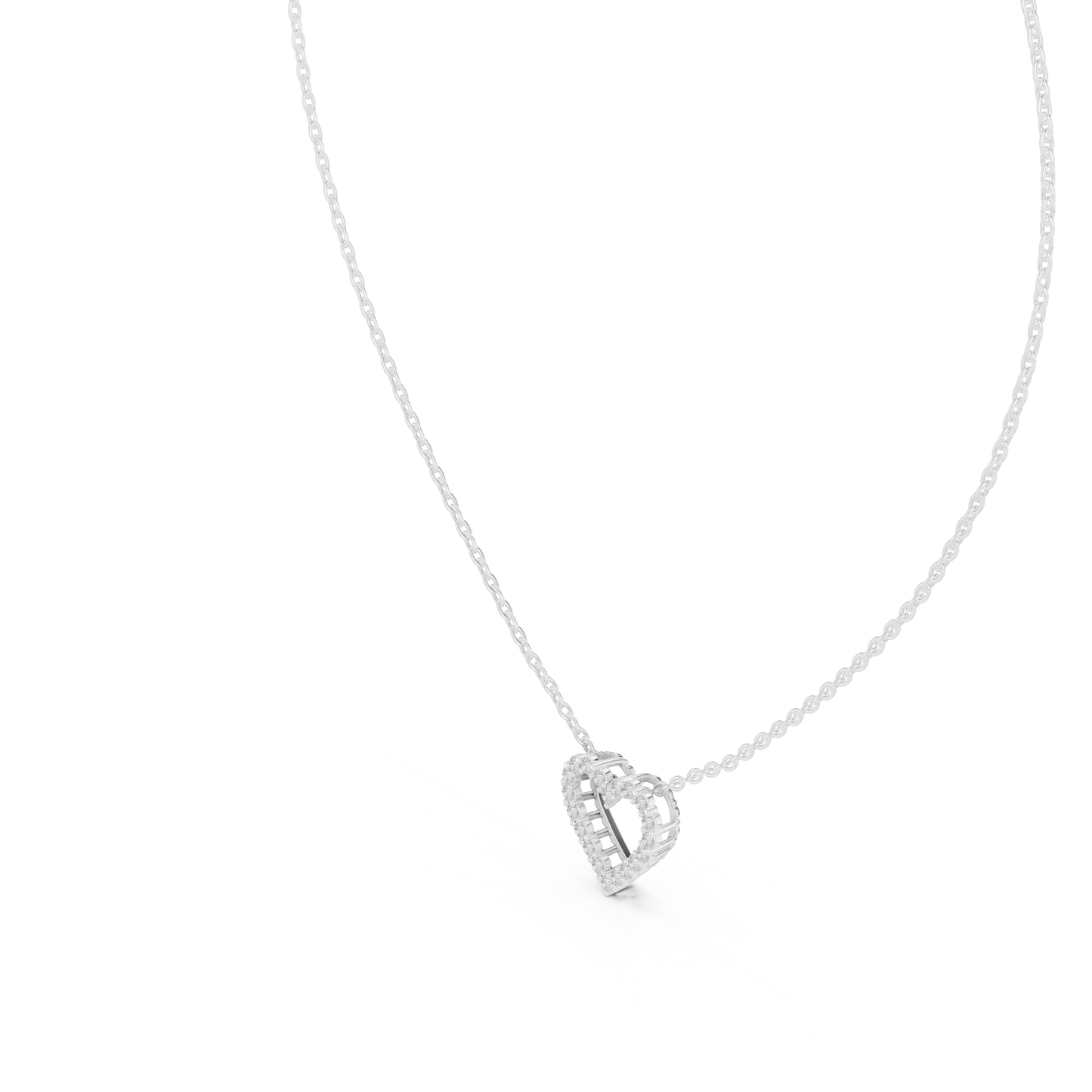 Diamond Open Heart Necklace