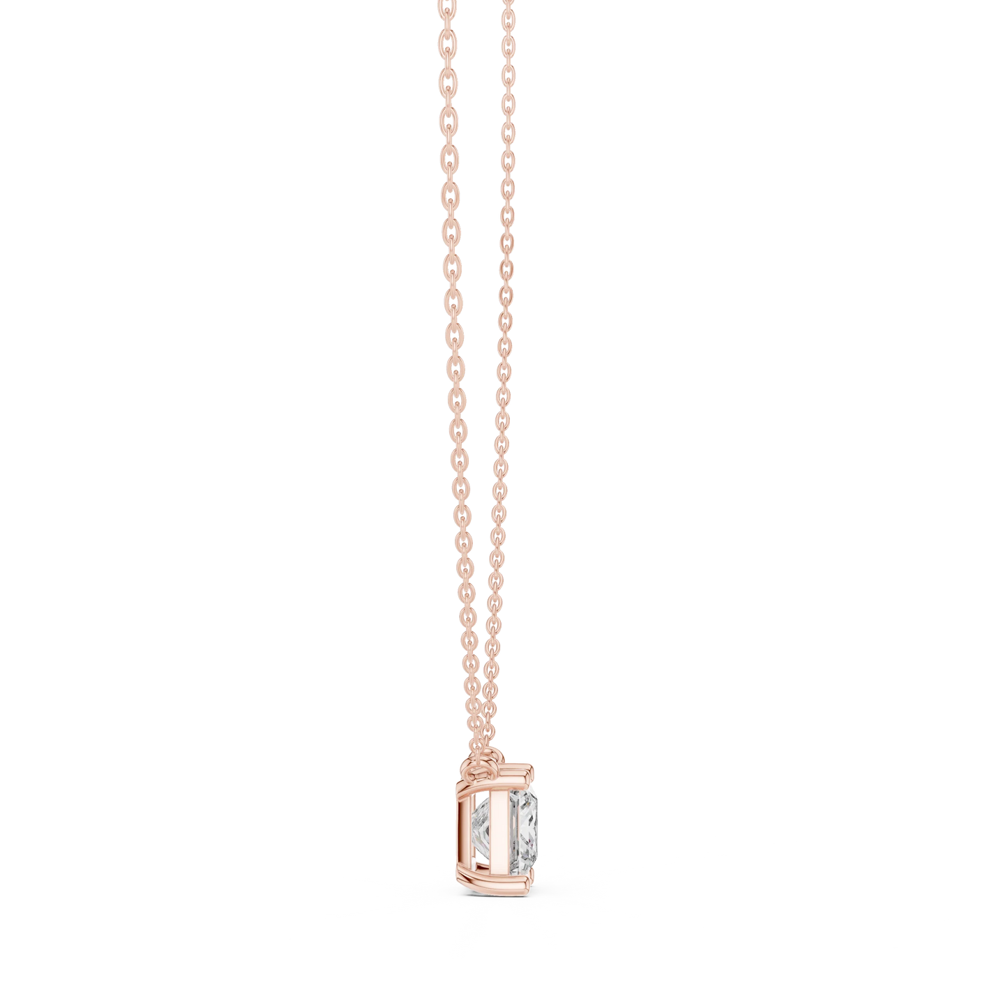 Princess Cut Solitaire Pendant Necklace