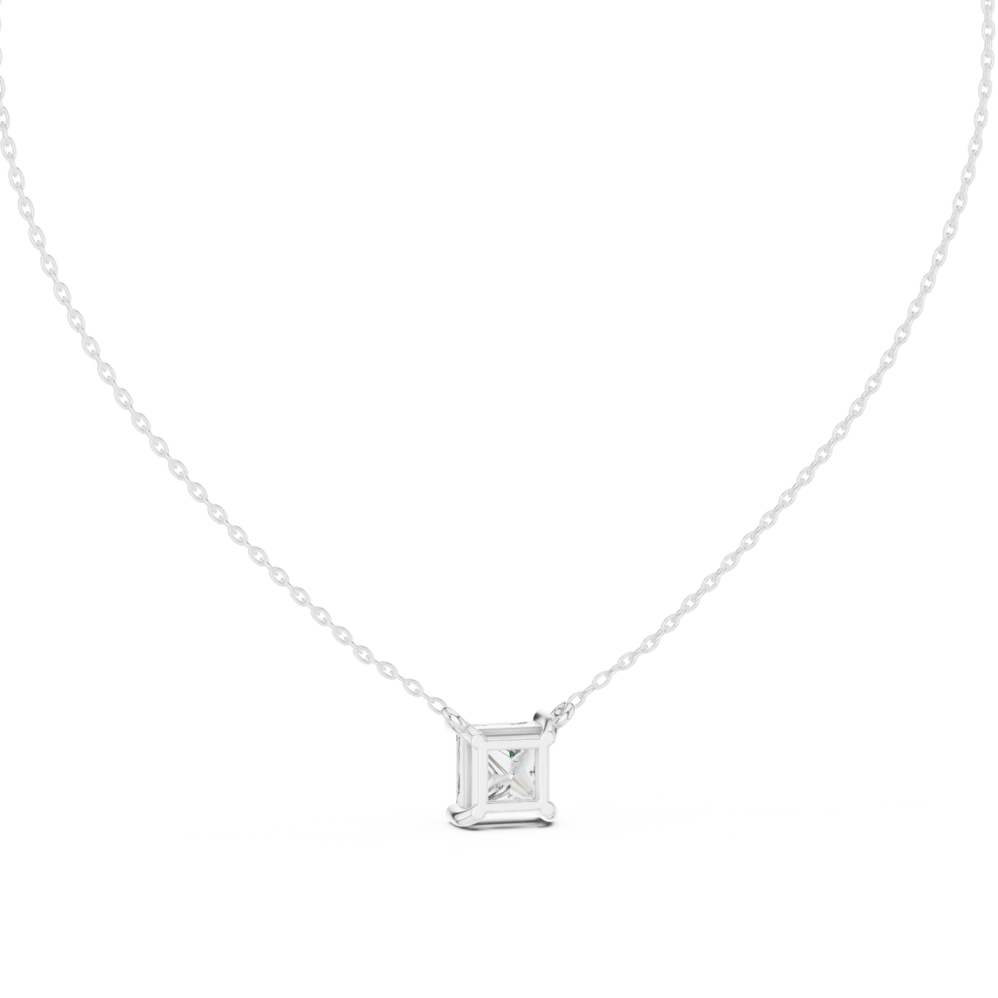 Princess Cut Solitaire Pendant Necklace