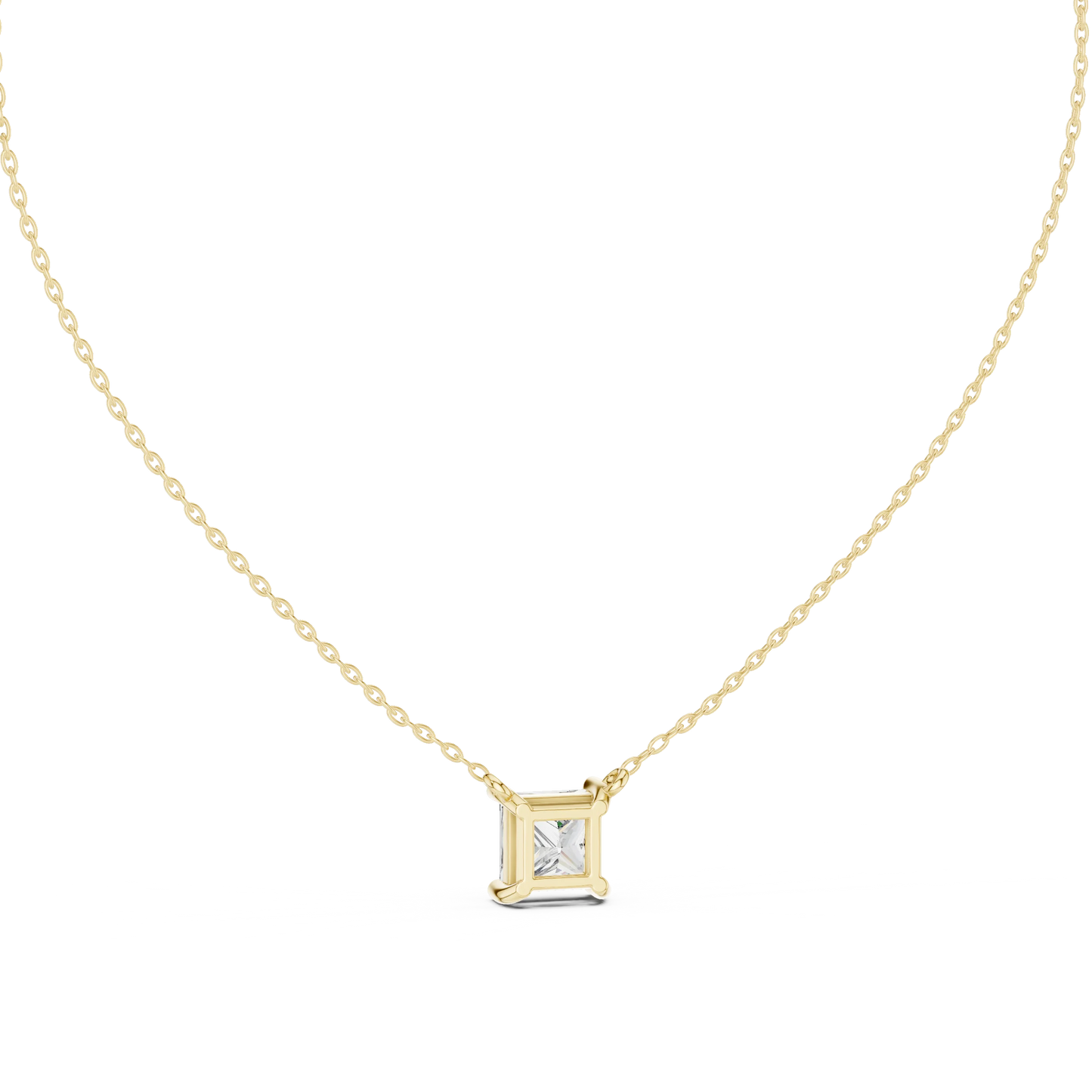 Princess Cut Solitaire Pendant Necklace