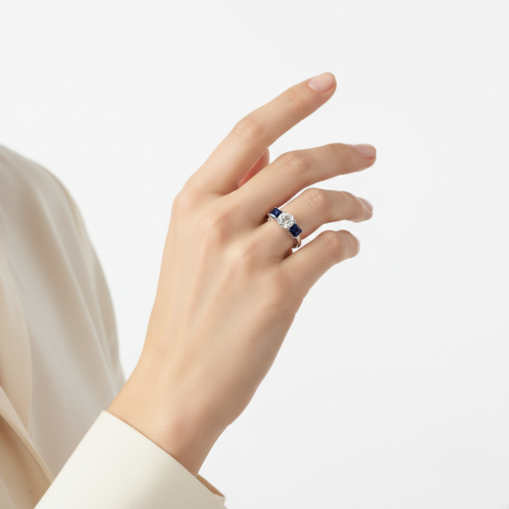 White Gold Round Diamond Ring