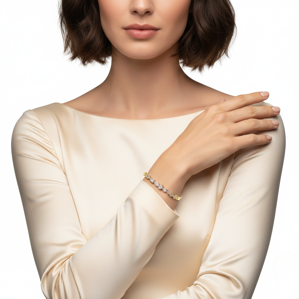 White Gold Multi-Shape Diamond Bracelet