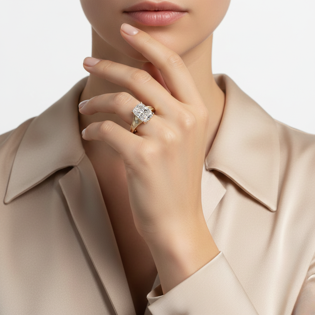 Yellow Gold Cushion Diamond Ring