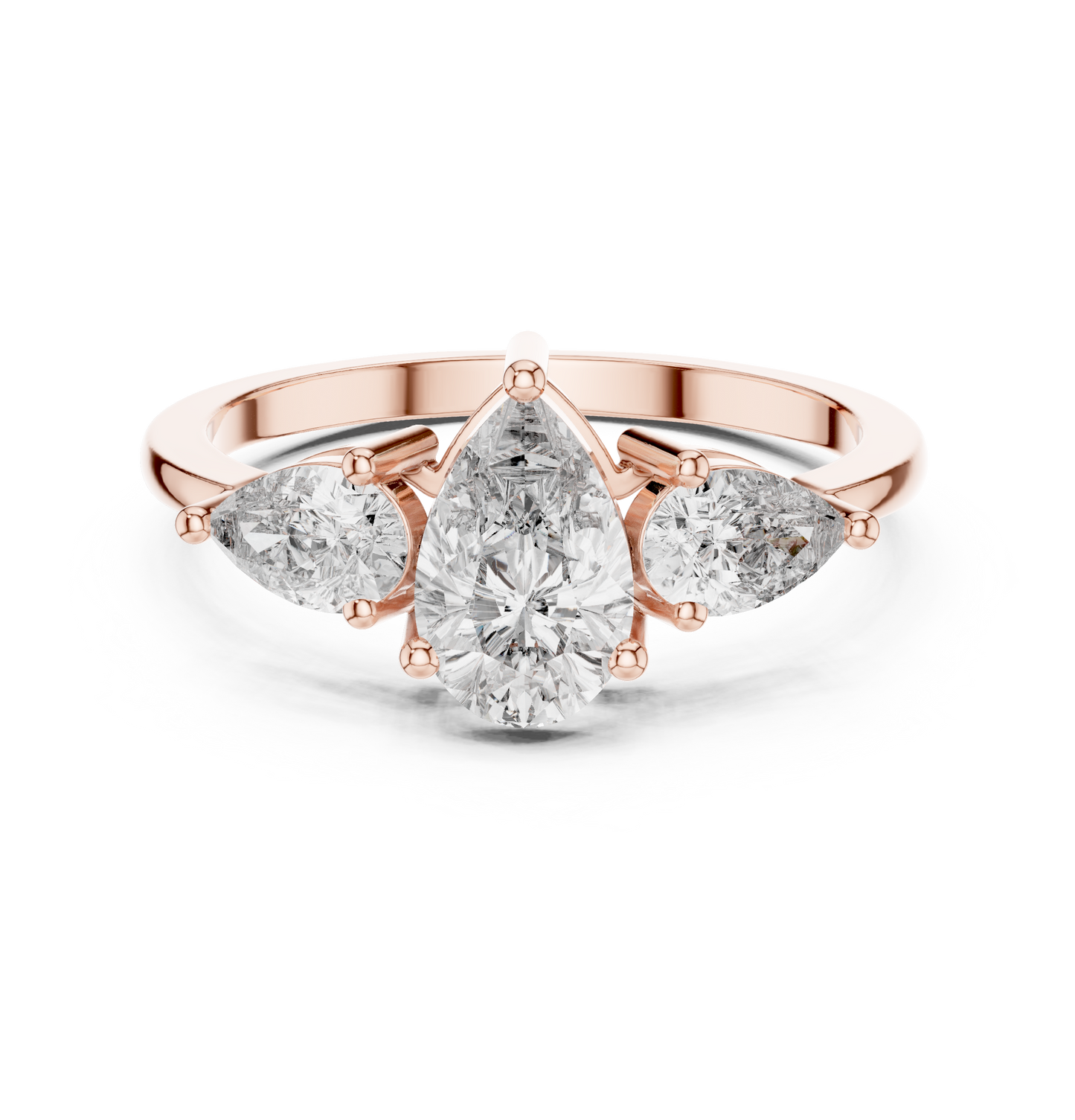 Pear Cut Three Stone Ring