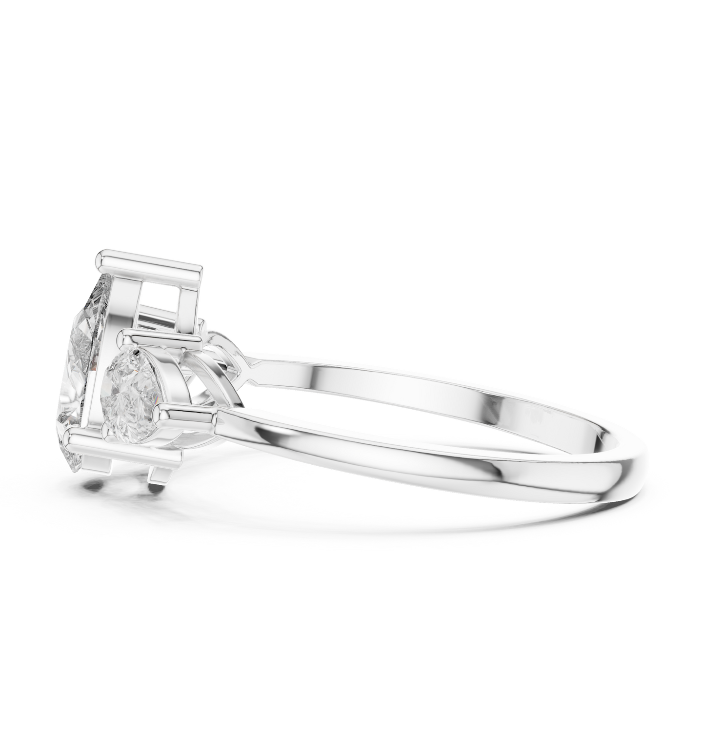 Pear Cut Three Stone Ring