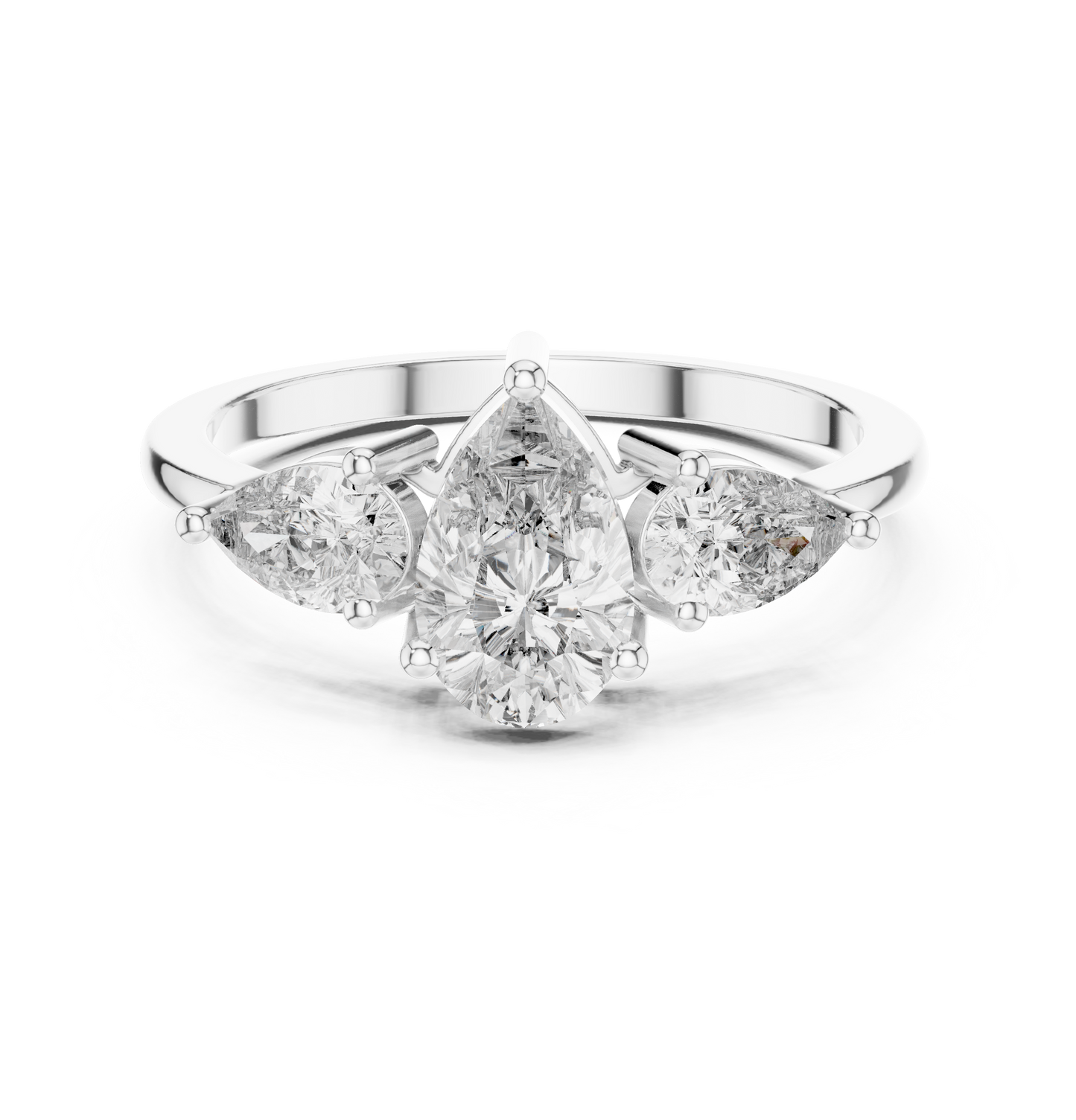 Pear Cut Three Stone Ring