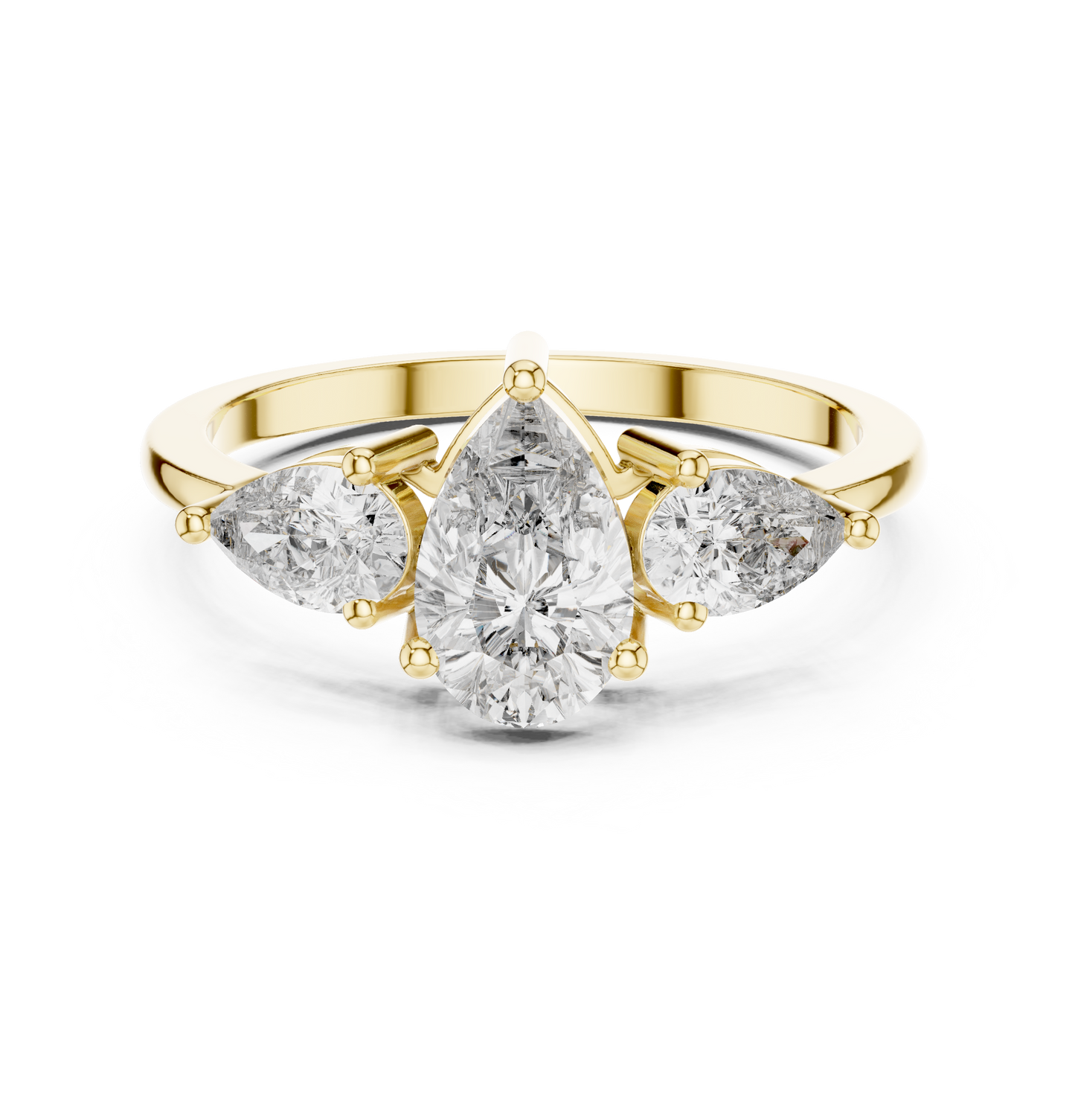 Pear Cut Three Stone Ring