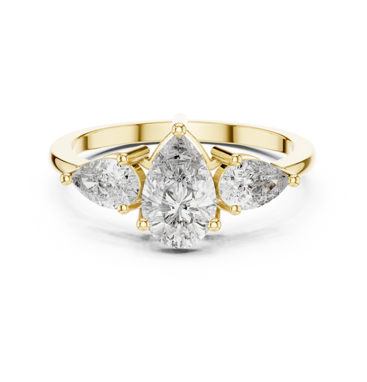 Pear Cut Three Stone Ring