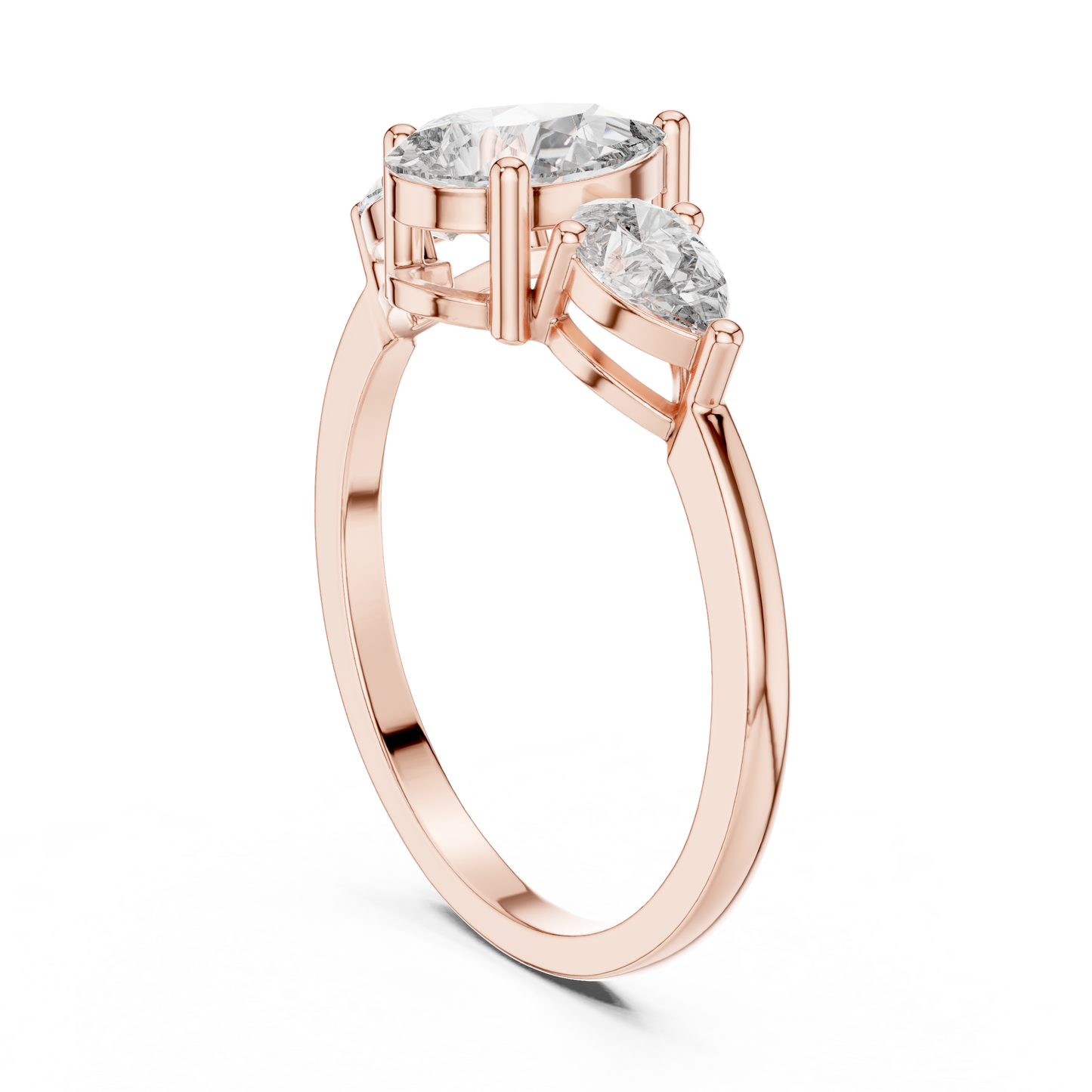 Pear Cut Three Stone Ring