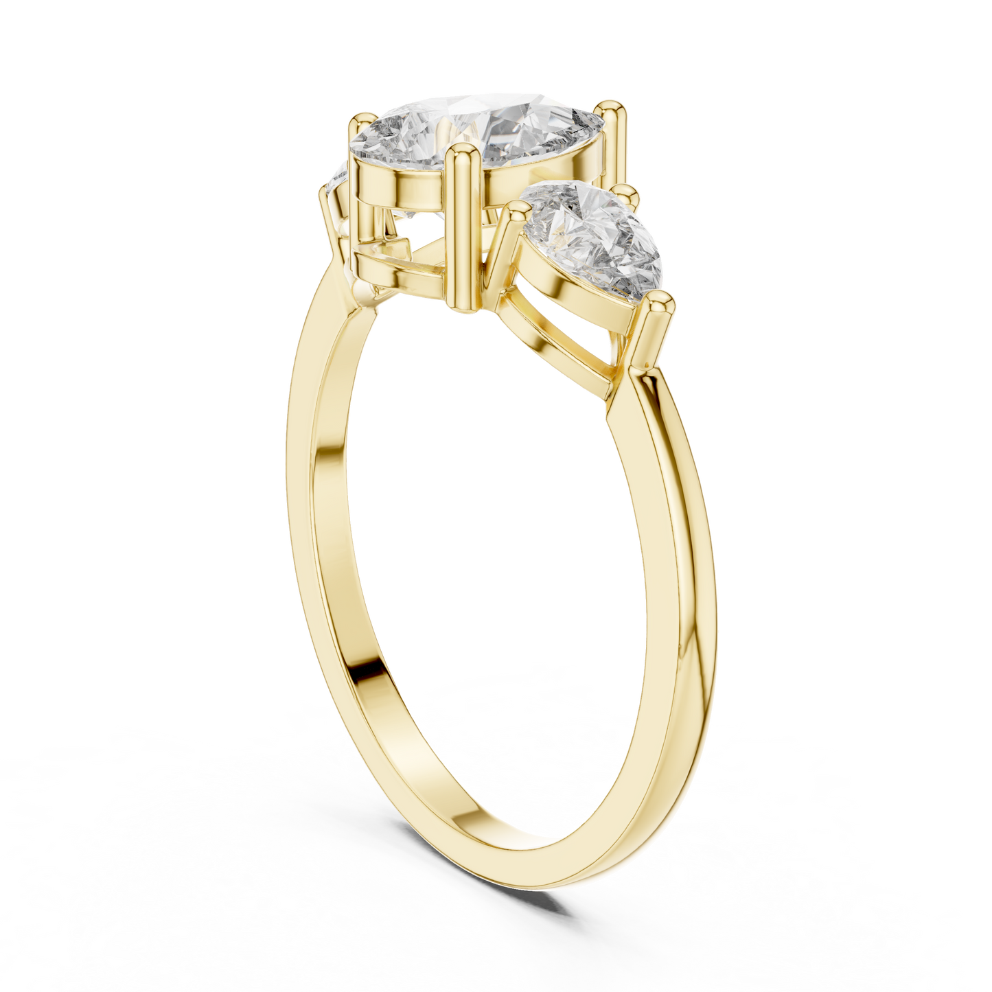 Pear Cut Three Stone Ring