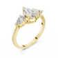 Pear Cut Three Stone Ring