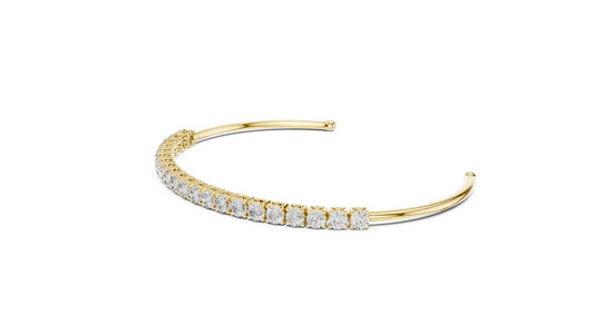 0.11ct Oval Diamond Tennis Cuff Bracelet
