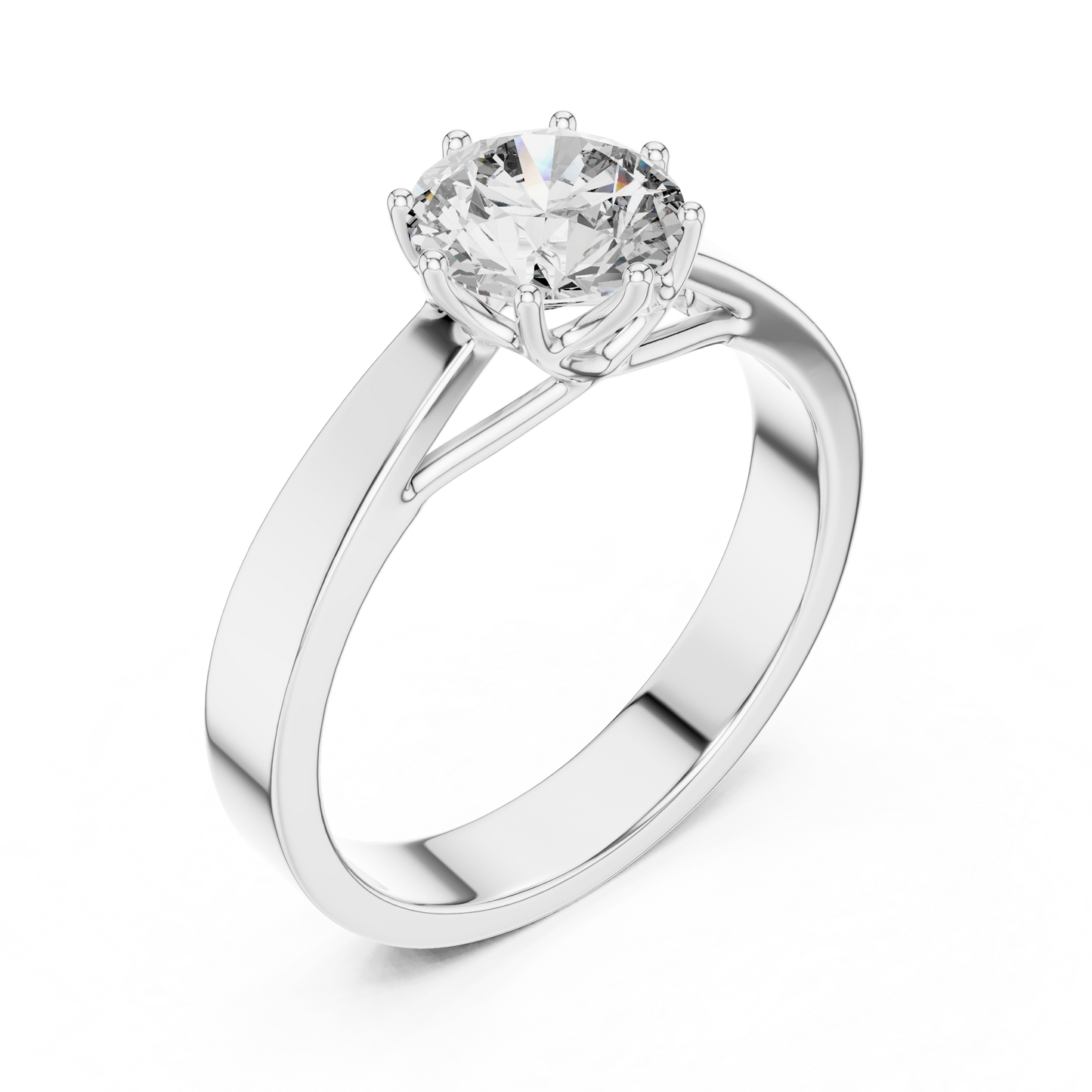 Eight Prong Round Diamond Solitaire