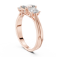 Emerald Princess cut Three Stone Ring