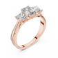 Emerald Princess cut Three Stone Ring
