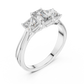 Emerald Princess cut Three Stone Ring