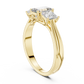 Emerald Princess cut Three Stone Ring