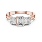 Emerald Princess cut Three Stone Ring