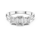Emerald Princess cut Three Stone Ring