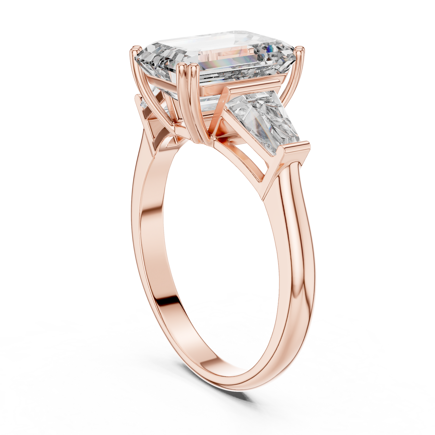 Emerald Cut Three Stone Ring