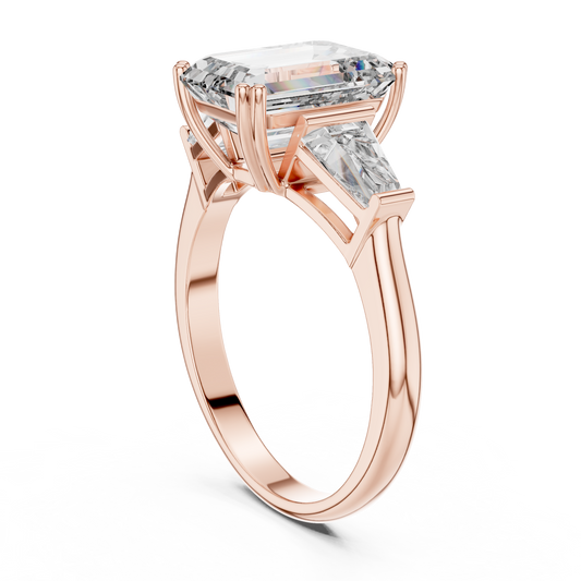 Emerald Cut Three Stone Ring