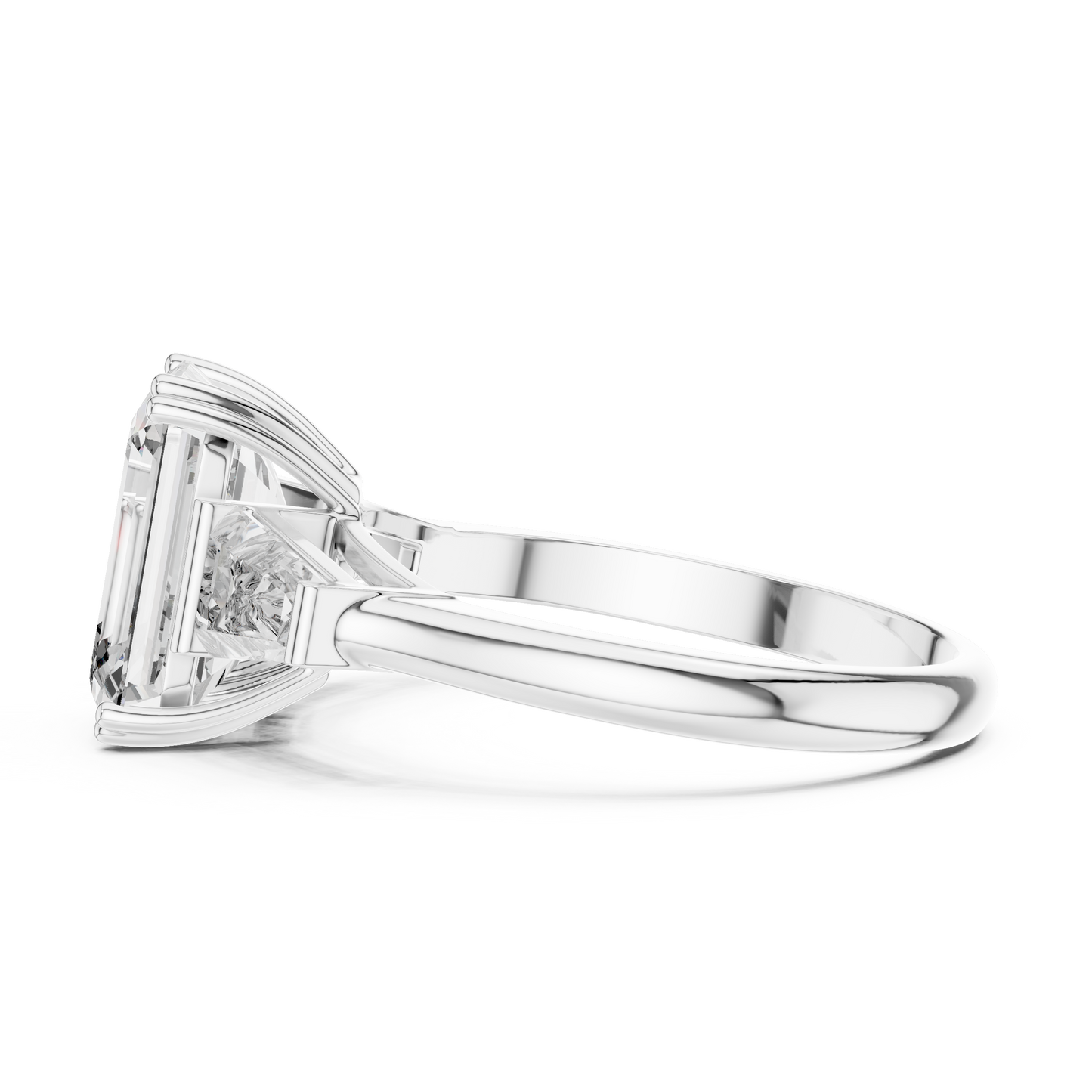 Emerald Cut Three Stone Ring