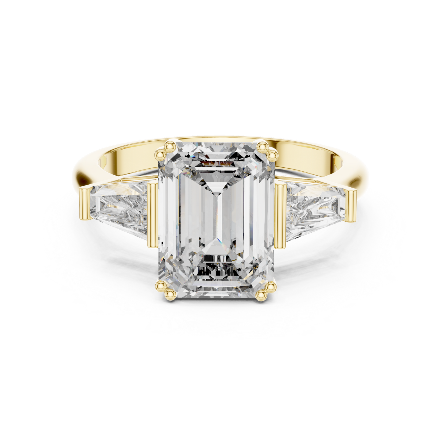 Emerald Cut Three Stone Ring