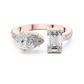 Pear and Emerald Cut Toi et Moi Ring