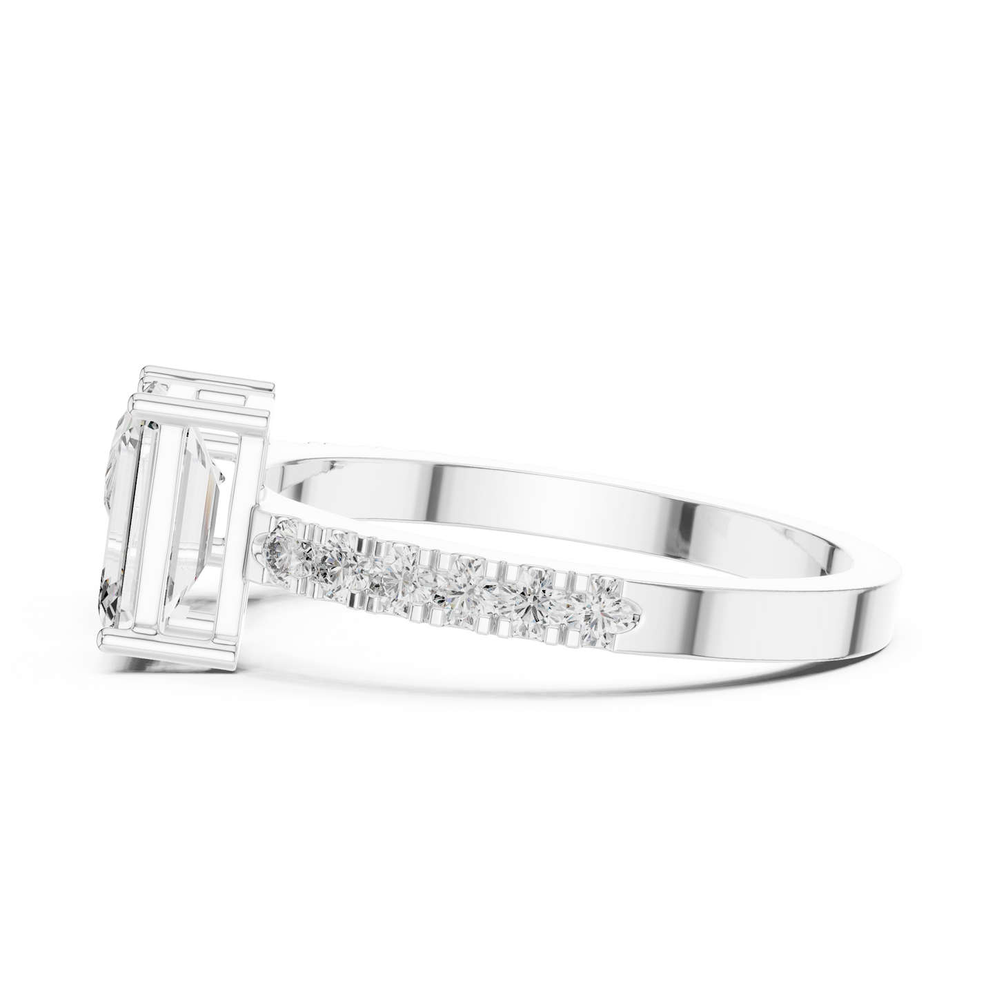 Pear and Emerald Cut Toi et Moi Ring