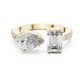 Pear and Emerald Cut Toi et Moi Ring