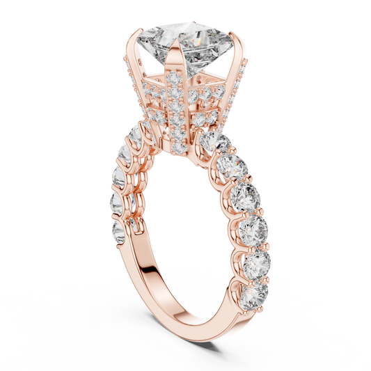 Princess Cut Hidden Halo Ring