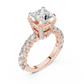 Princess Cut Hidden Halo Ring